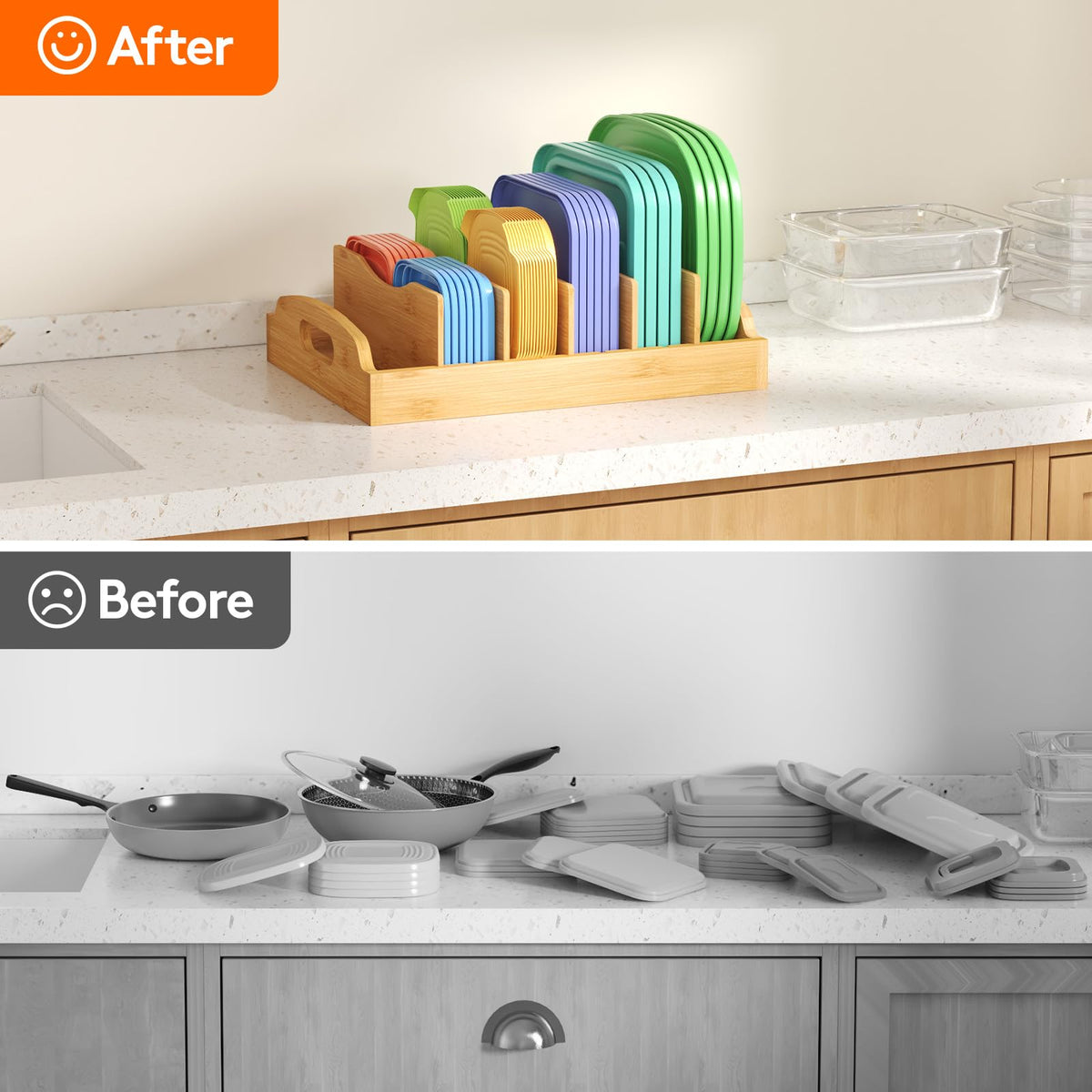 Lifewit cabinet lid organizer helps maximize kitchen cabinet space