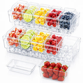 Lifewit chilled condiment containers with ice compartment for freshness