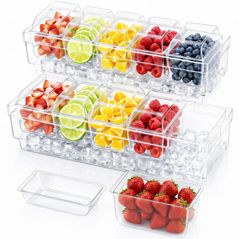 Lifewit chilled condiment containers with ice compartment for freshness
