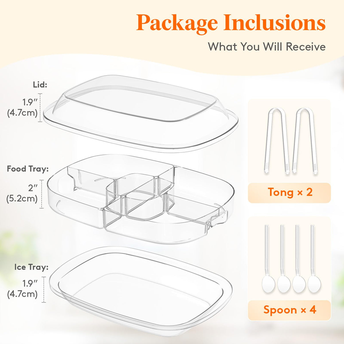 Lifewit chilled serving tray bottom ice tray maintains cool temps during events