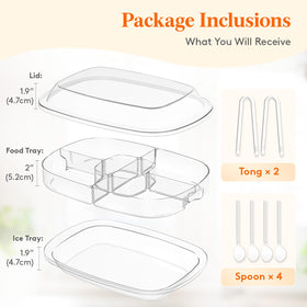 Lifewit chilled serving tray bottom ice tray maintains cool temps during events