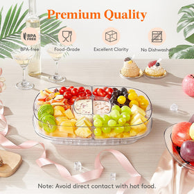 Lifewit chilled serving tray with six compartments organizes dips and snacks for gatherings