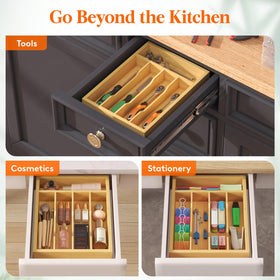 Lifewit clean-design silverware tray helps maintain a neat, uncluttered drawer