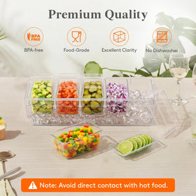 Crystal-clear Lifewit plastic enhances presentation of fruits and condiments.