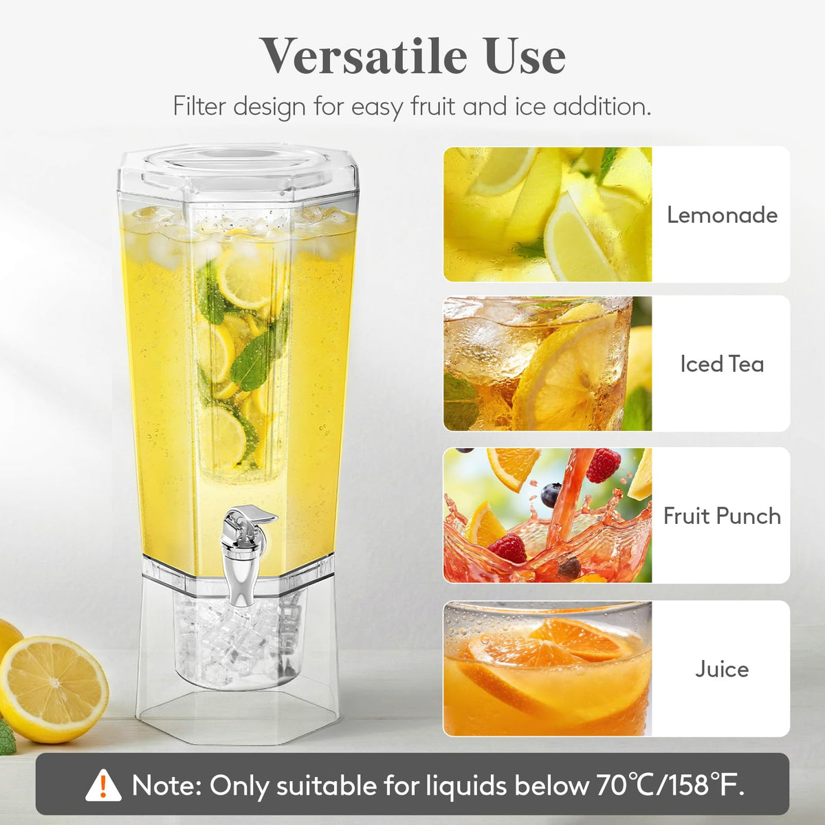 Lifewit detachable ice storage base keeps drinks extra cold.
