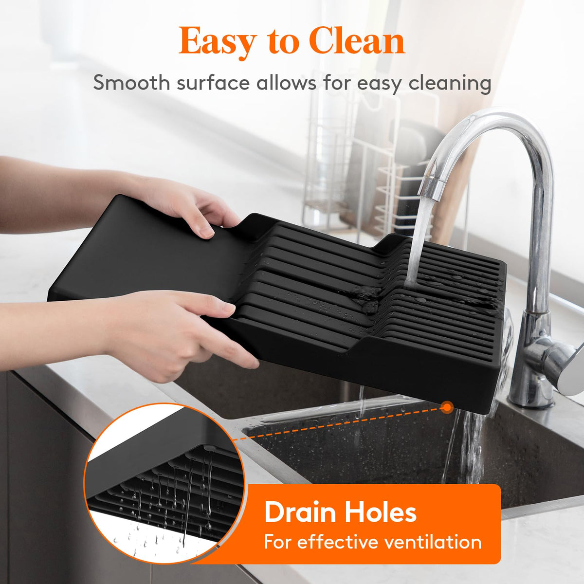 Lifewit drainage hole prevents water pooling for cleaner organization