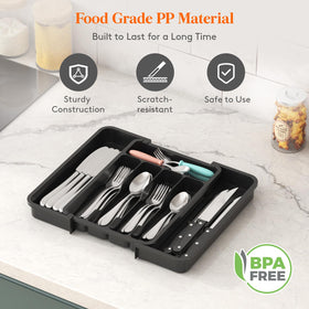 Lifewit drawer organizer with smooth edges enables effortless sliding.