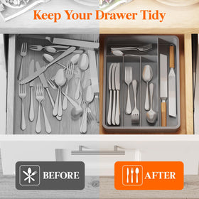 Lifewit durable gray kitchen tray complements any drawer.