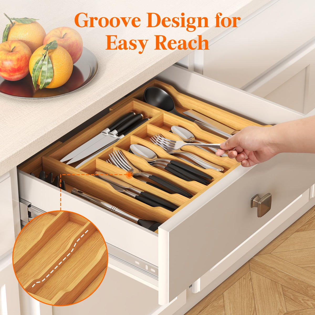 Lifewit eight compartments enable easy sorting of cutlery
