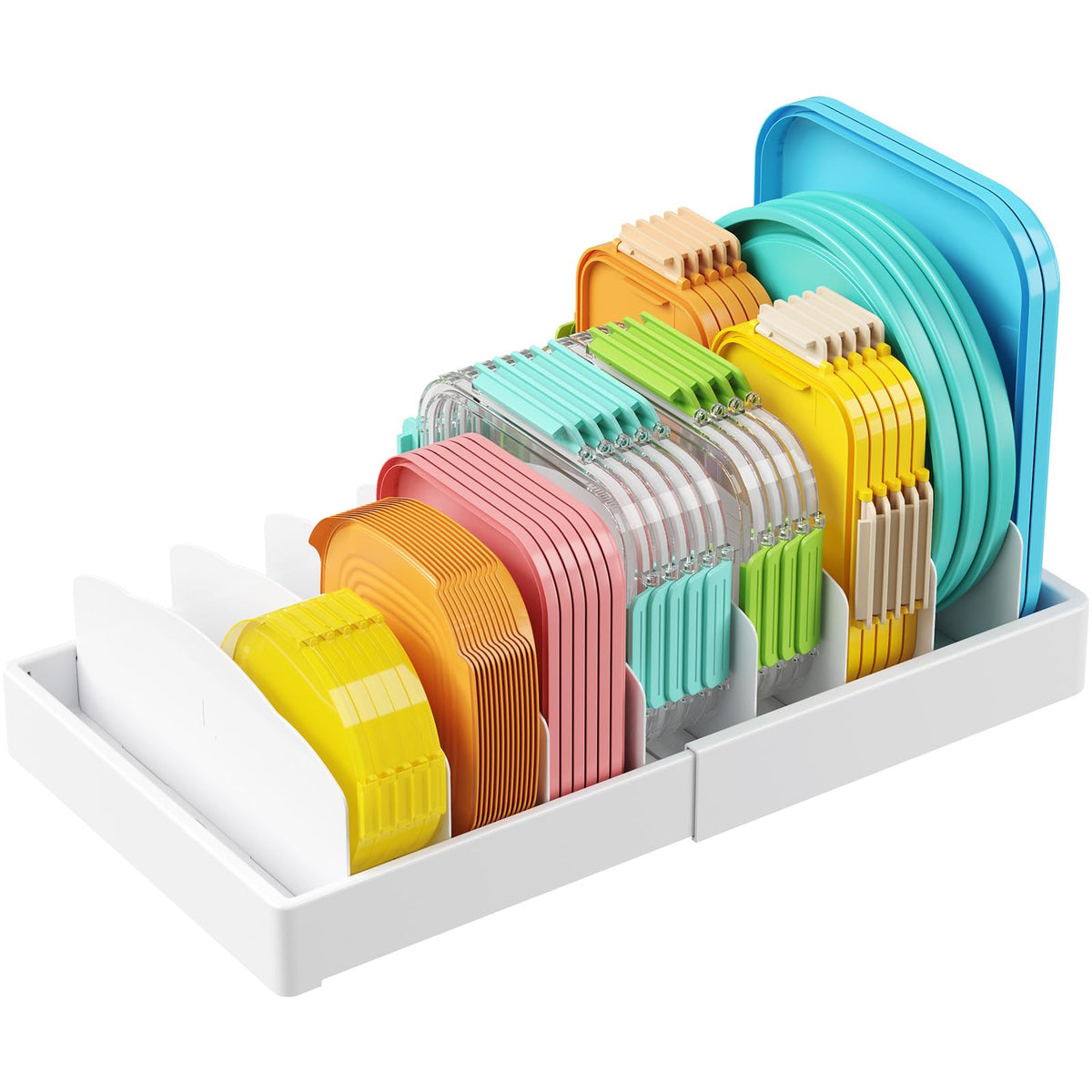 Lifewit expandable lid organizer front view shows versatile lid storage