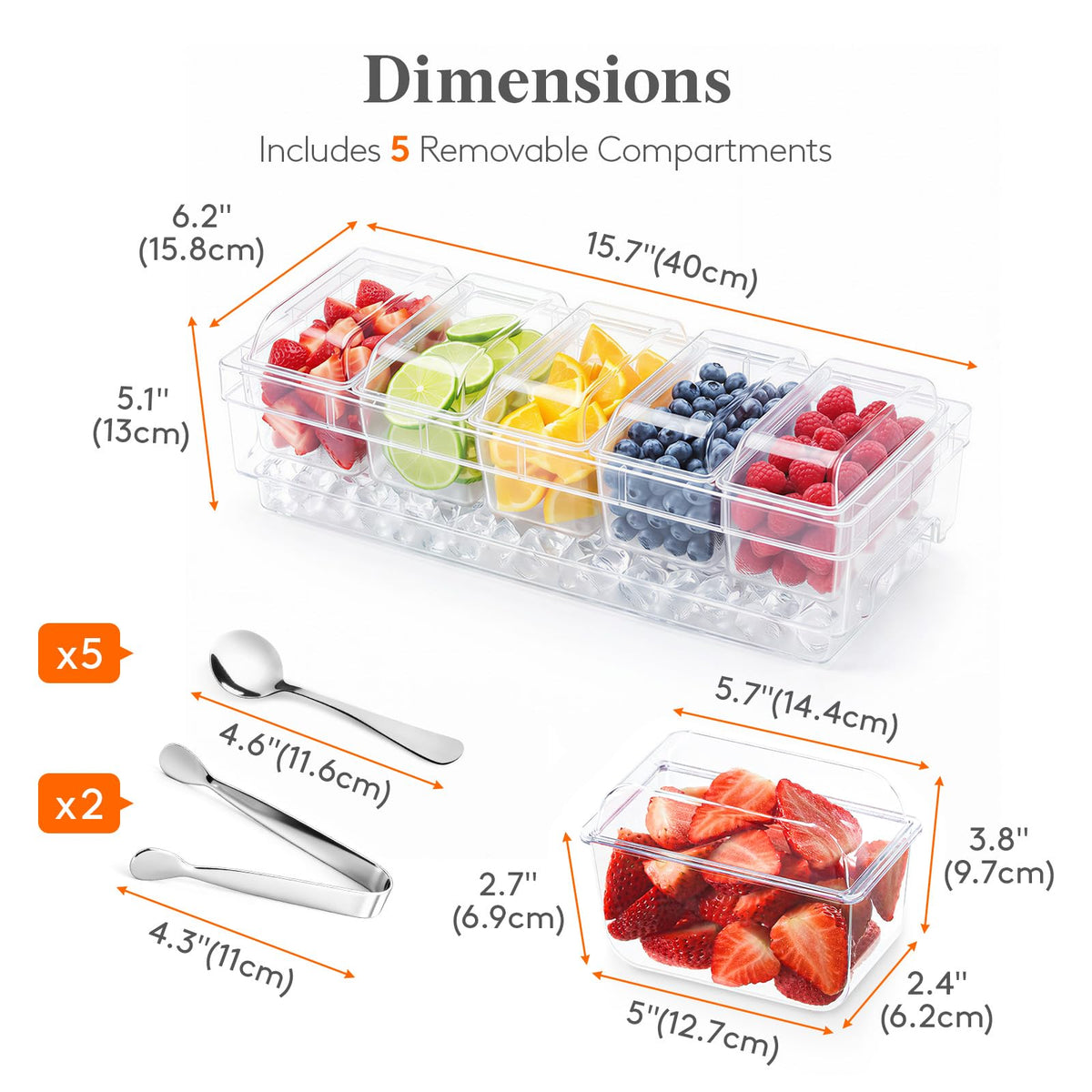 Five removable Lifewit compartments offer easy portioning for snacks and sauces.