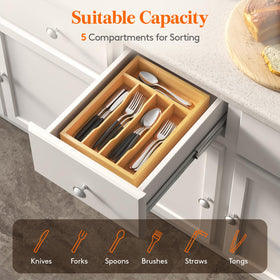 Lifewit flatware storage tray enhances drawer aesthetics while organizing utensils