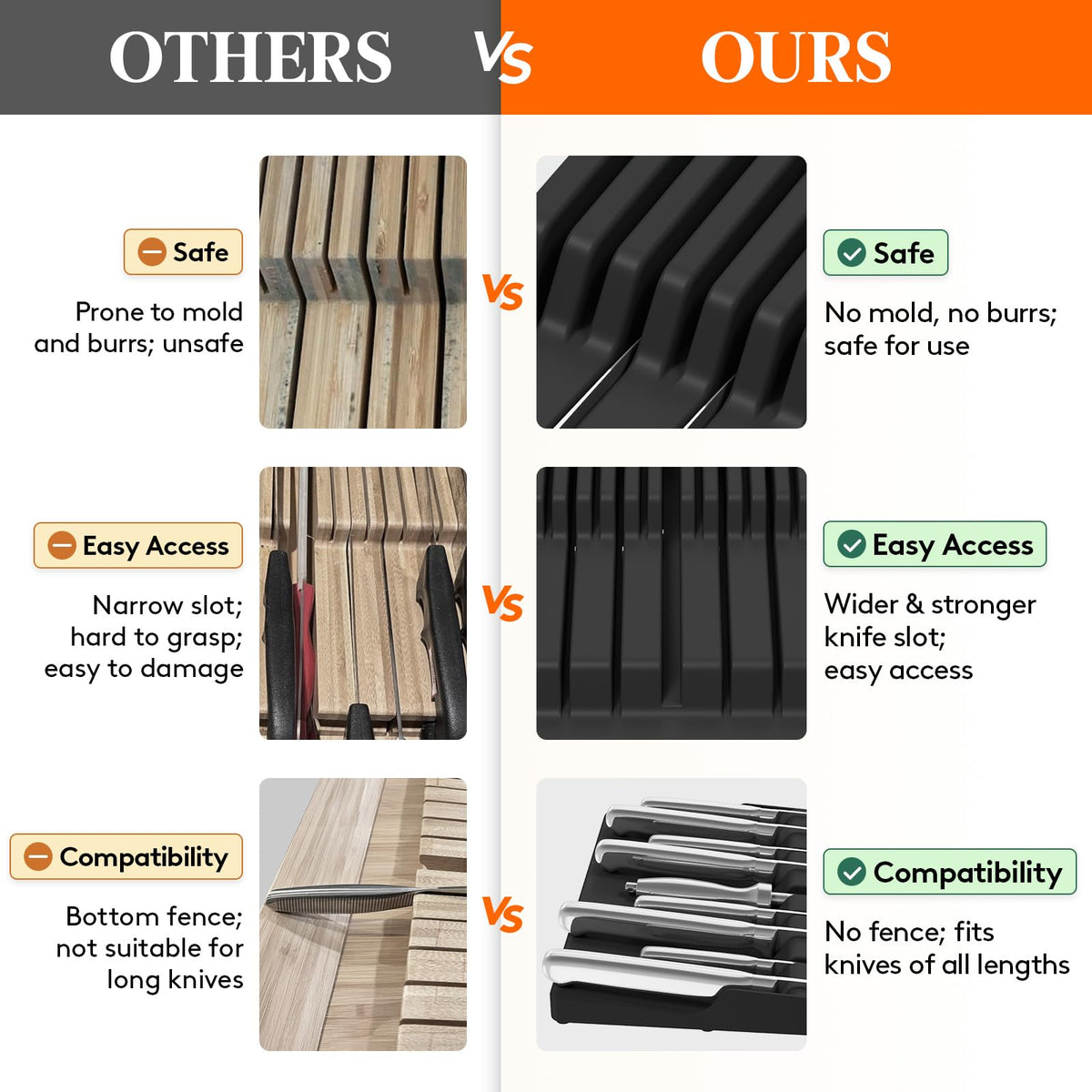 Lifewit food-grade PP material ensuring safe, durable organization