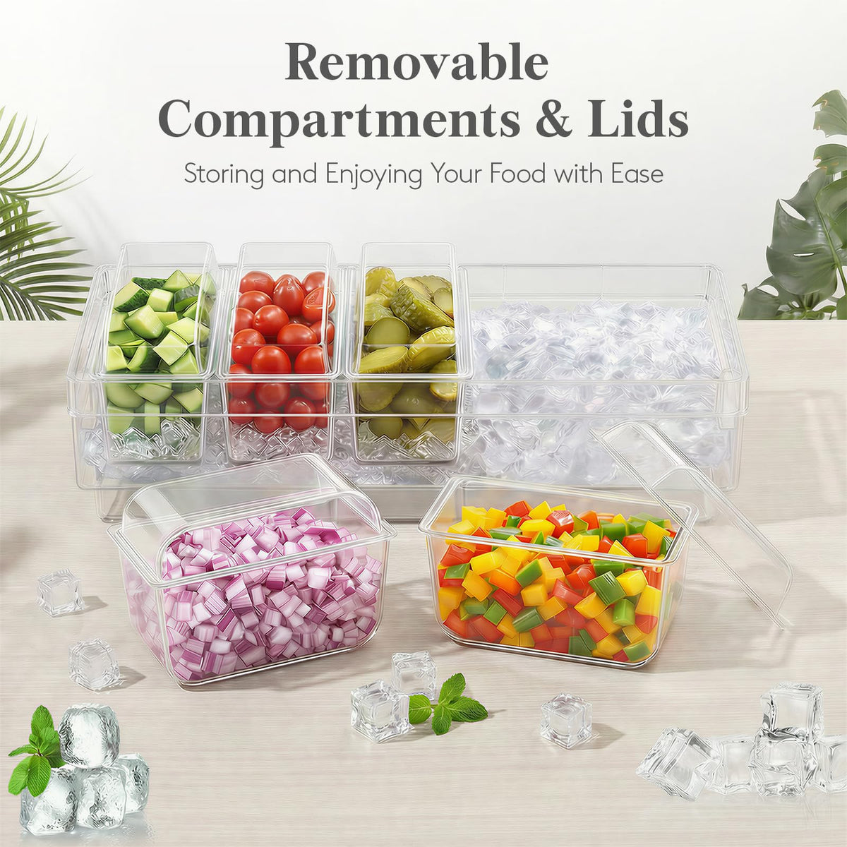 Lifewit garnish tray full set ideal for organizing toppings and garnishes.