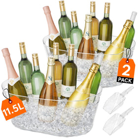 Lifewit 11.5L ice bucket two-piece set keeps drinks cold at parties.