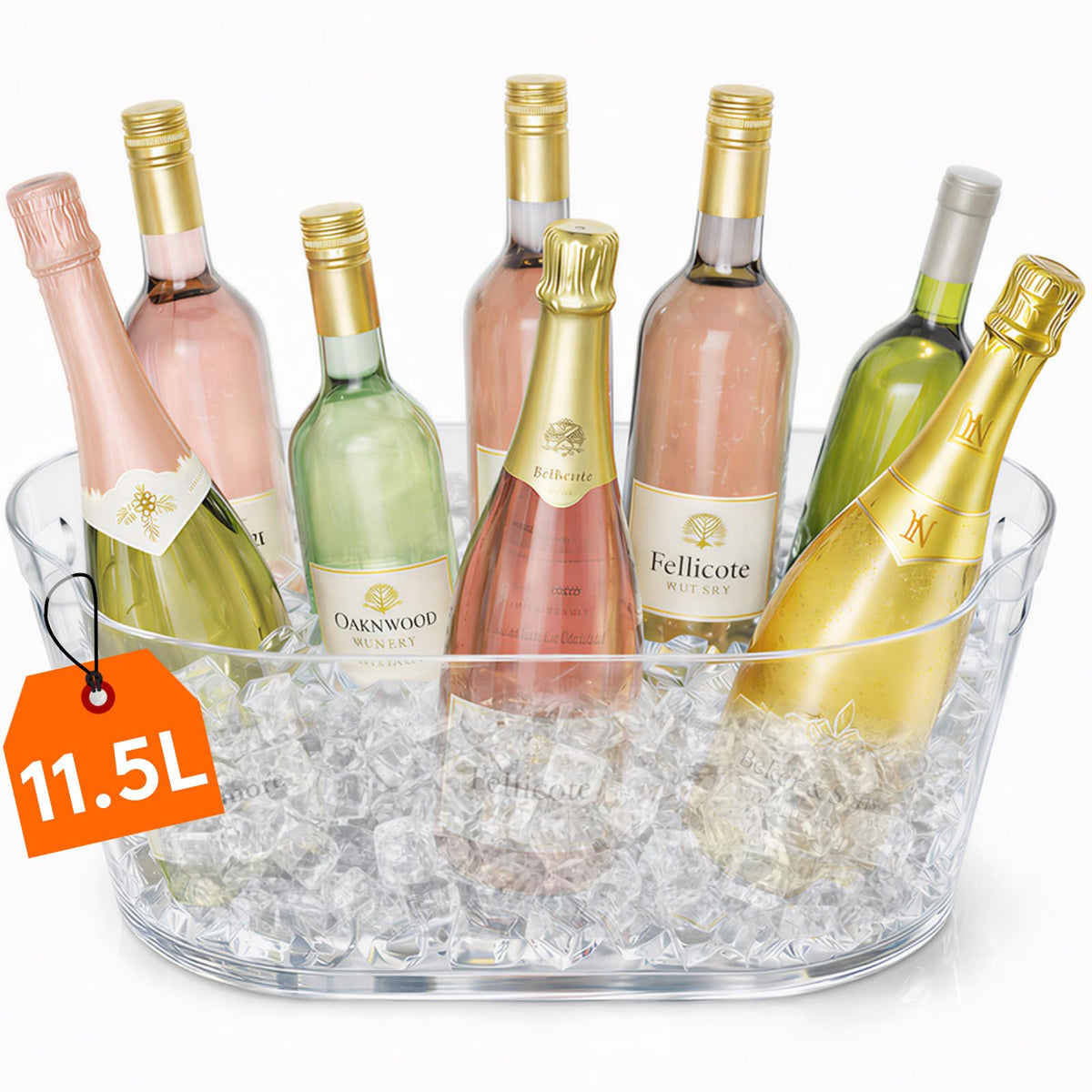 Lifewit ice bucket with wine bottles shows large 11.5L capacity for celebrations
