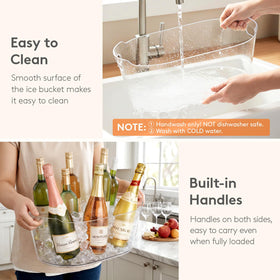 Lifewit durable PET ice bucket resists drops and rust