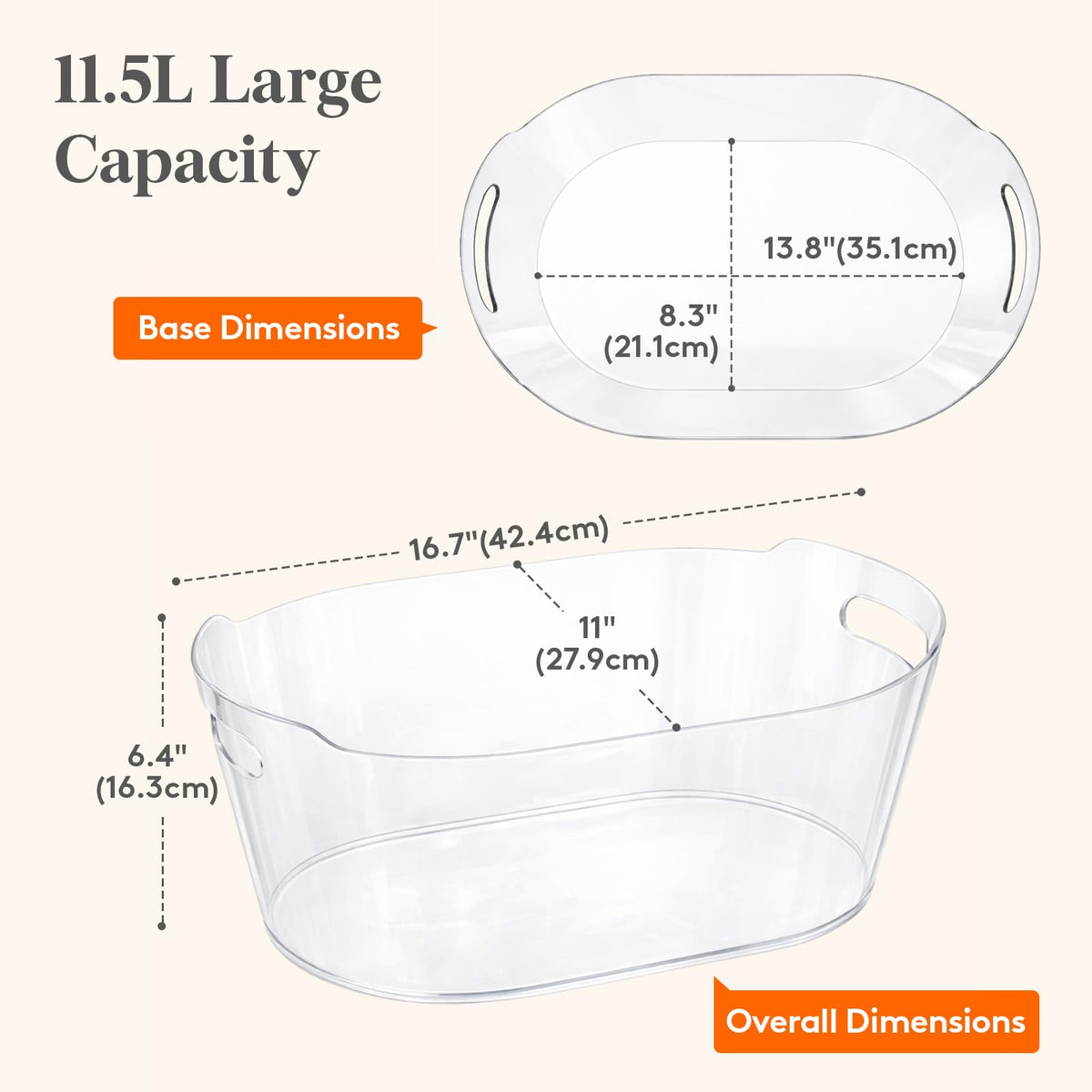 Lifewit ice bucket side handles ease transport when full