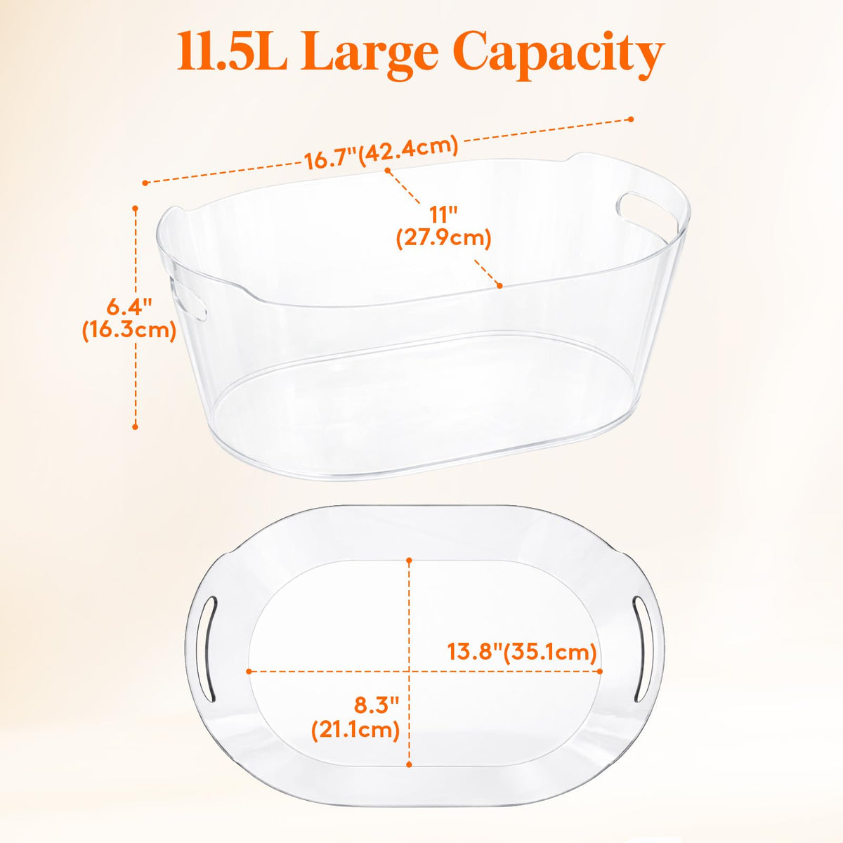Lifewit 11.5L transparent design lets you see contents easily.