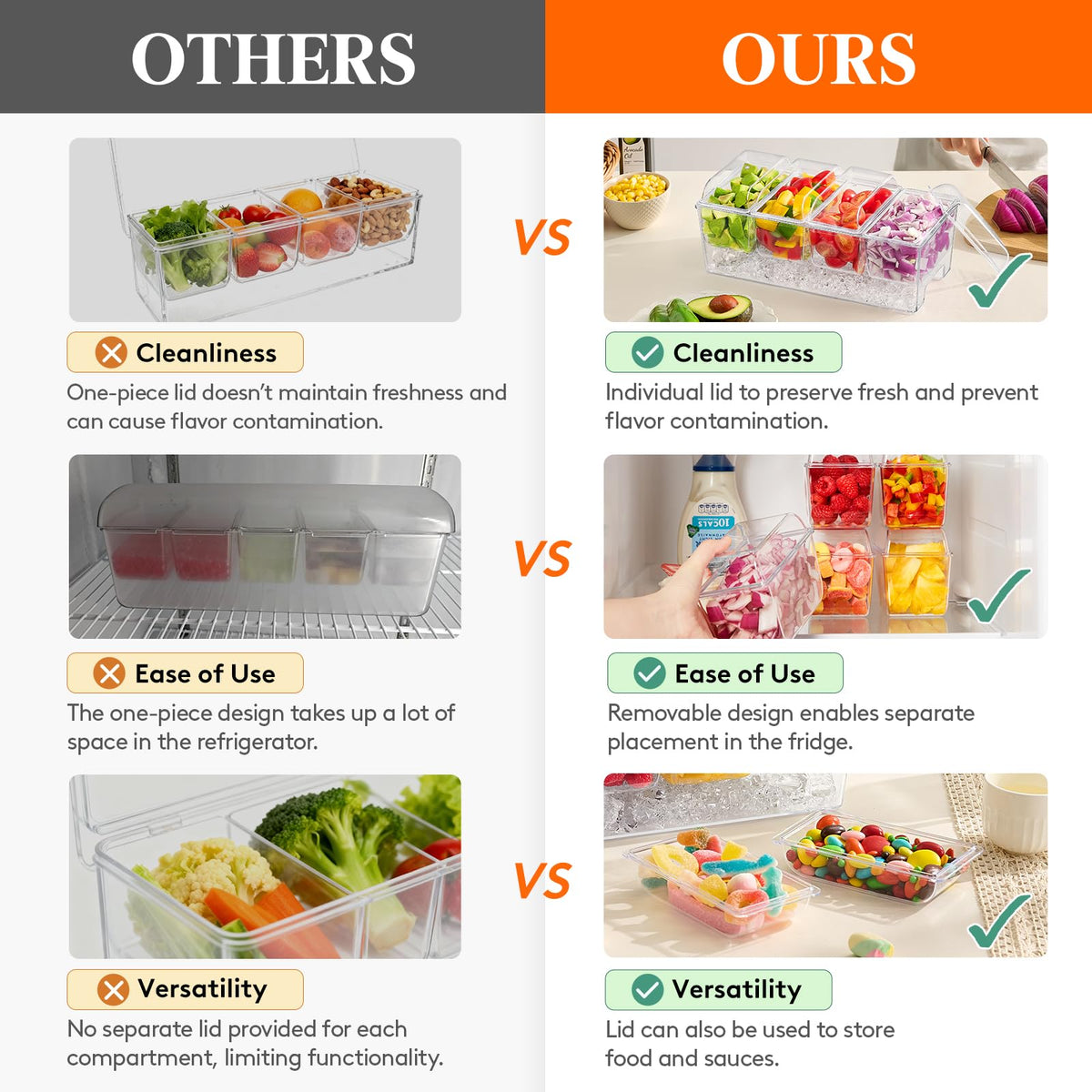 Lifewit ice-chilled condiment caddy on a party table keeps toppings cool