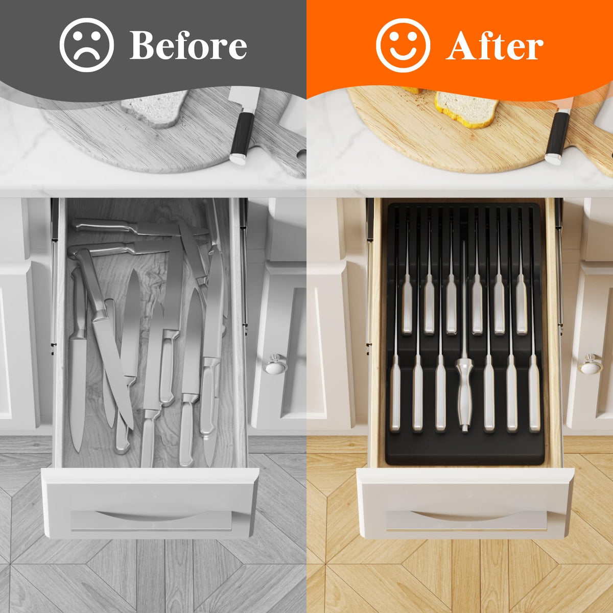 Lifewit kitchen organization helps streamline meal prep and drawer efficiency.