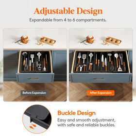 Lifewit kitchen drawer organizer helps declutter counters and drawers efficiently