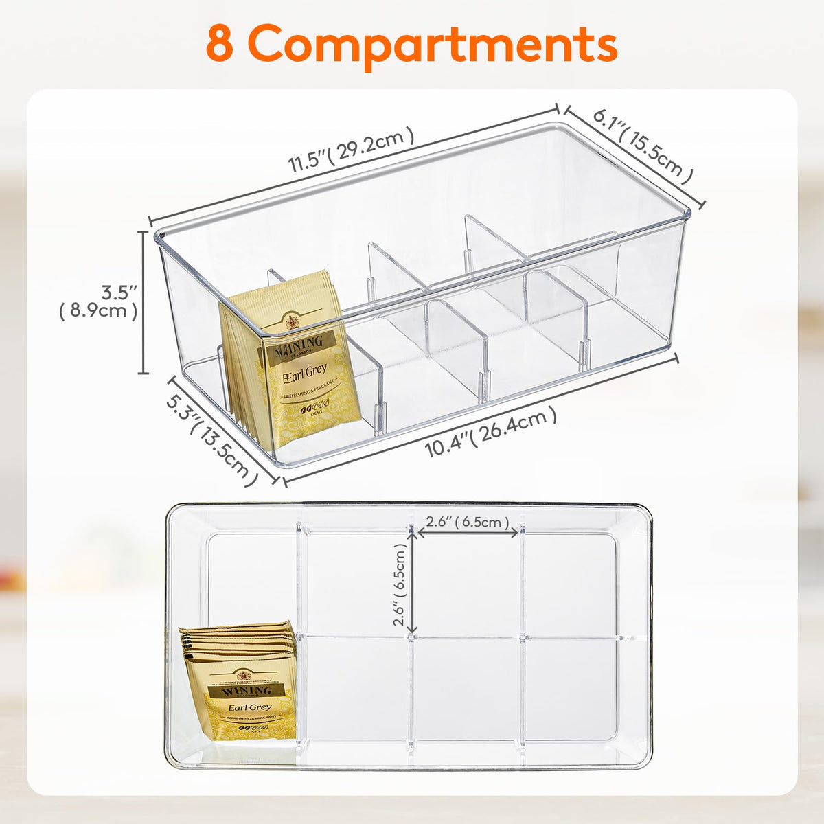 Lifewit kitchen storage keeps sugar packets and creamer neatly organized.