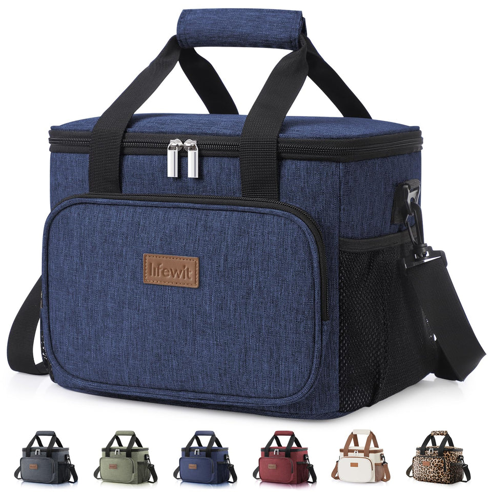 Lifewit Large Lunch Bag front view shows spacious 15L capacity for meals.