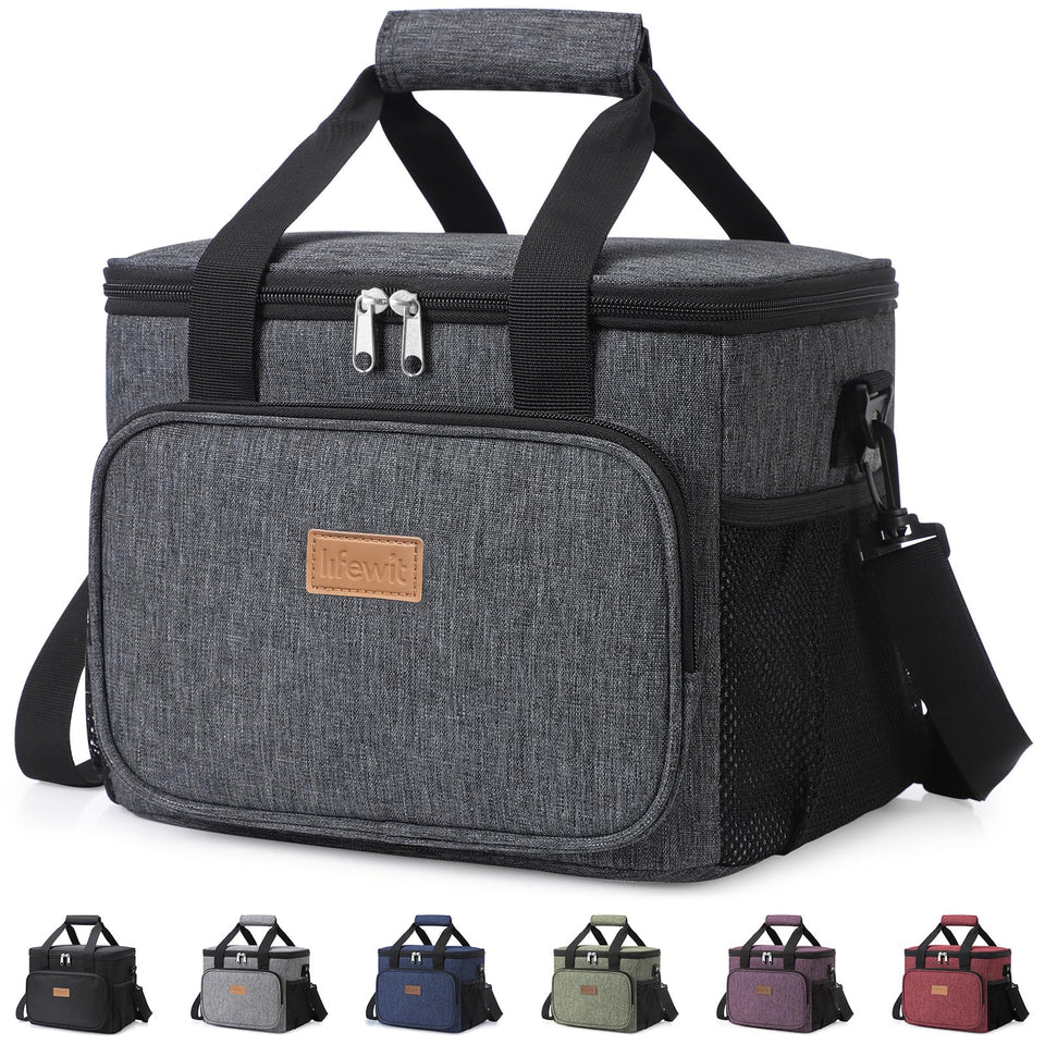 Lifewit large lunch bag with 15L capacity keeps meals fresh.