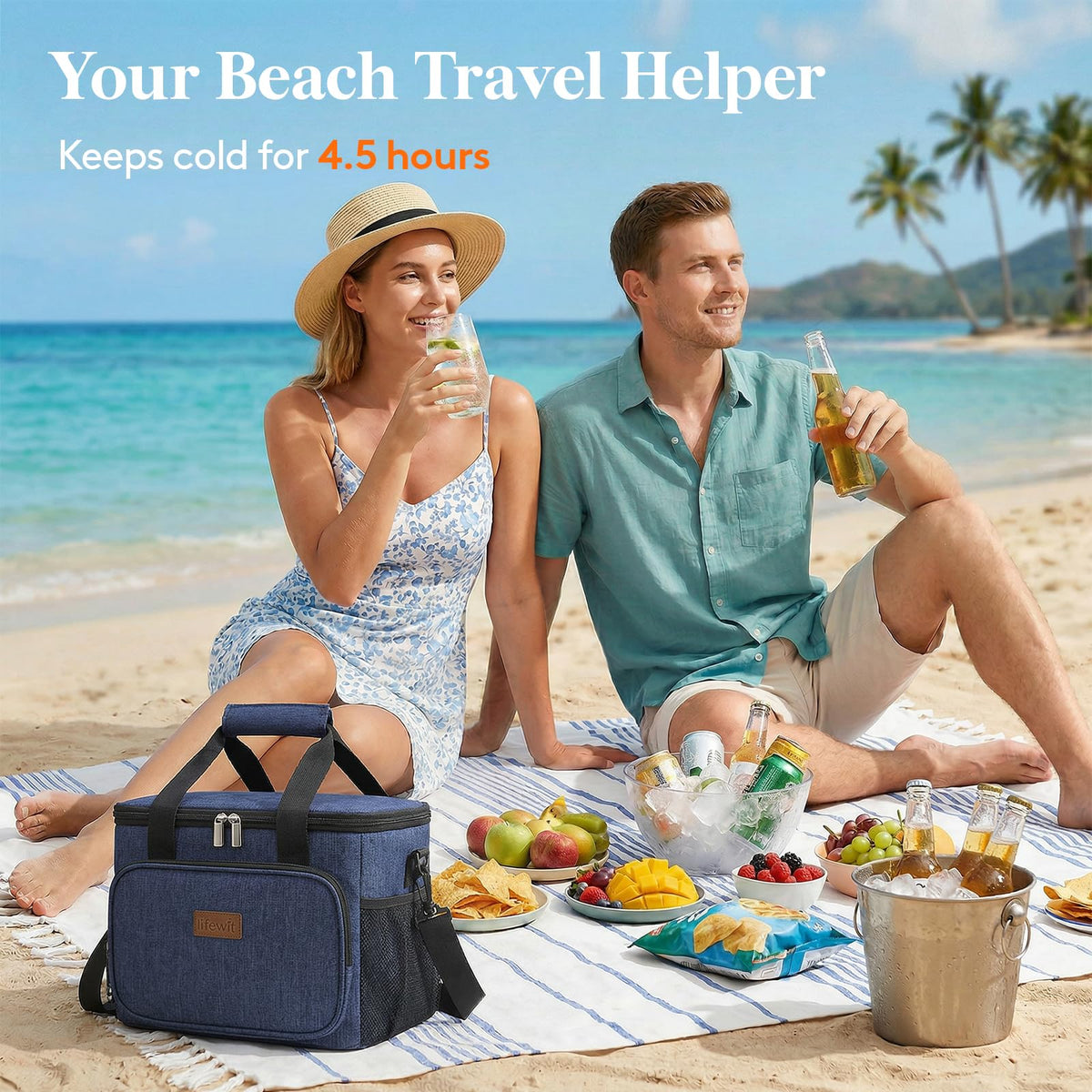 Lifewit Large Lunch Bag open lid enables easy packing and access.