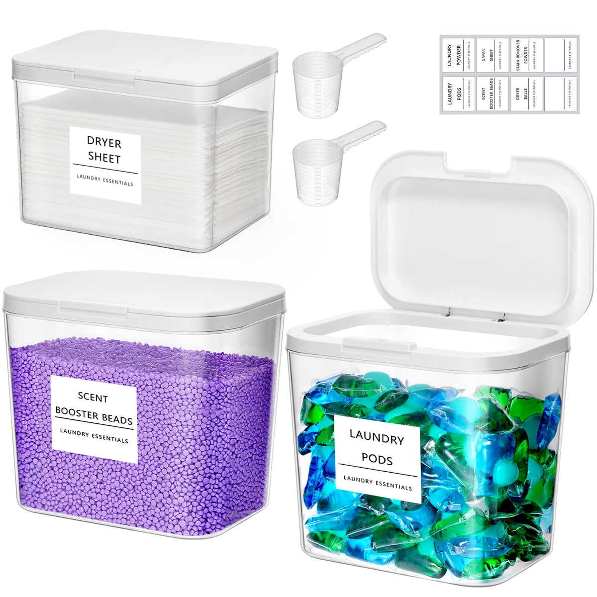 Lifewit laundry pods container with pop-up lid for easy one-handed access.