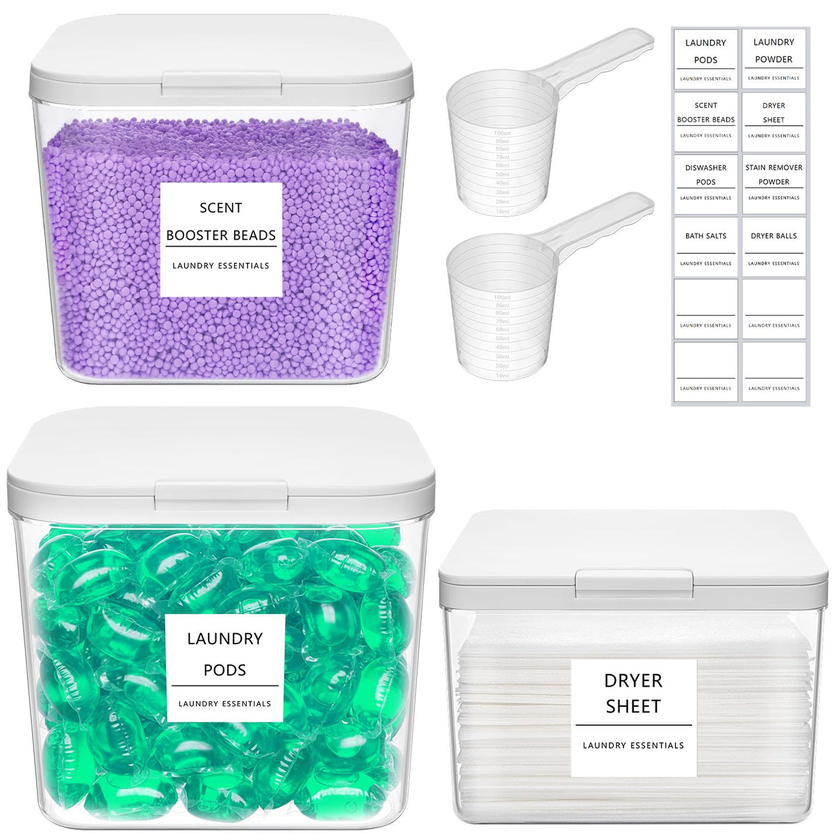 Lifewit laundry pods container with pop-up lid for easy one-handed access