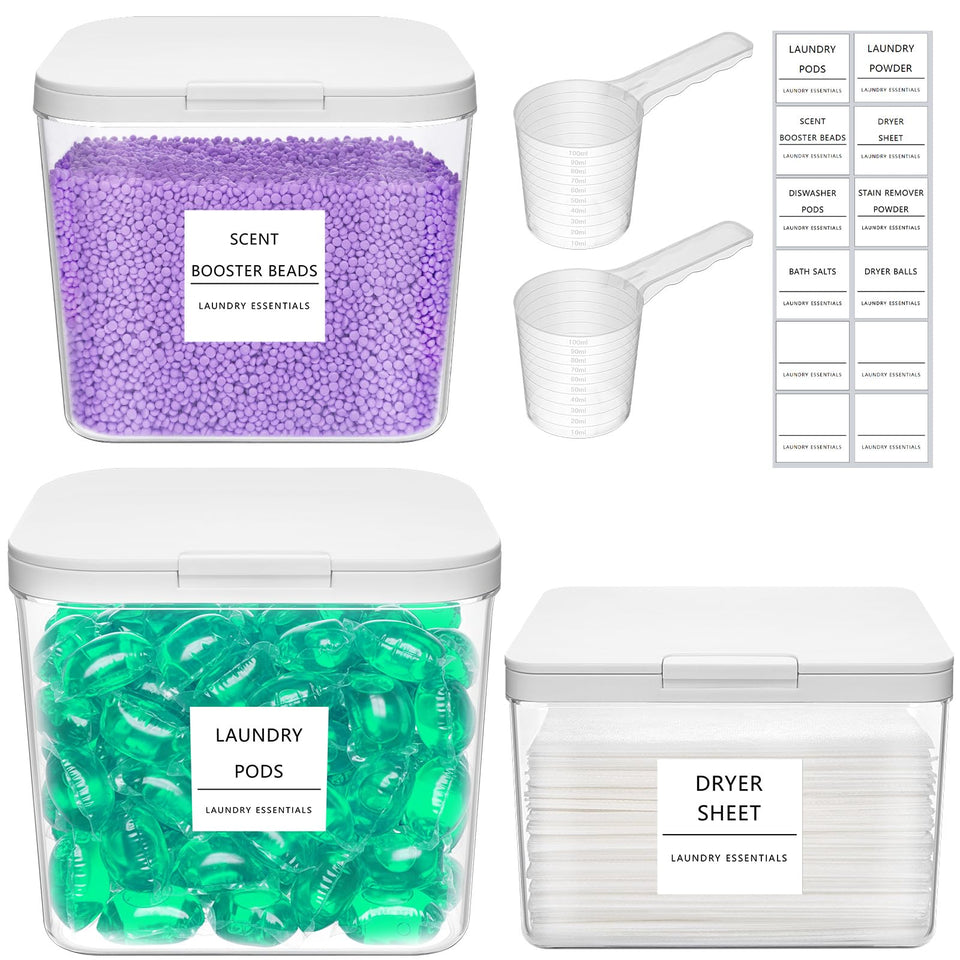 Lifewit laundry pods container with pop-up lid for easy one-handed access