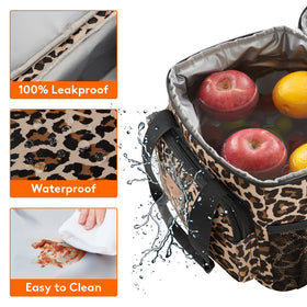 Lifewit Leopard lunch bag durable fabric and water resistance for outdoor use.