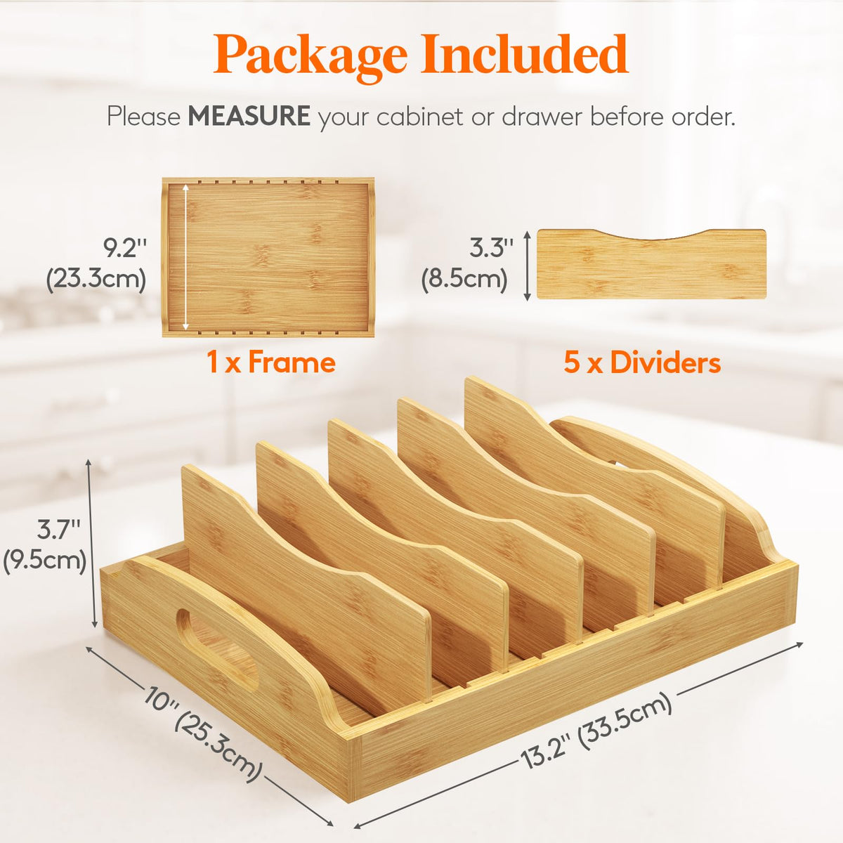 Lifewit adjustable dividers for customizable lid storage