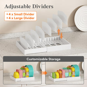 Lifewit lid organizer with adjustable dividers keeps lids and bowls sorted