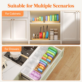 Lifewit lid organizer extra-large size holds lids and pans with five compartments.