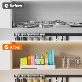 Lifewit lid organizer use-case with spice jars and small bowls
