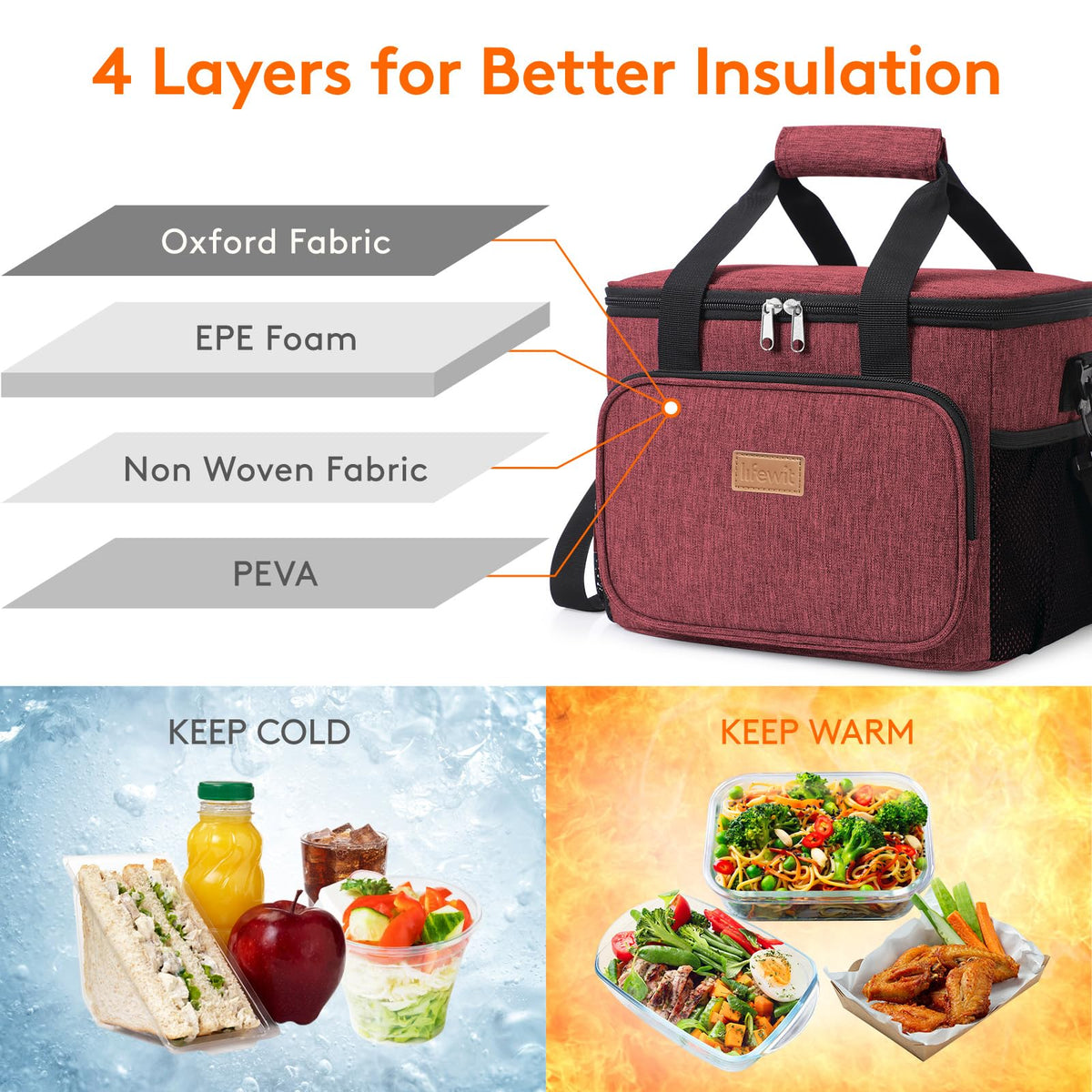 Lifewit 24-can capacity shows ample lunch and beverage space.