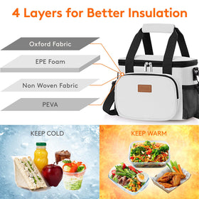 Lifewit insulated lining preserves cool or warm meals longer.