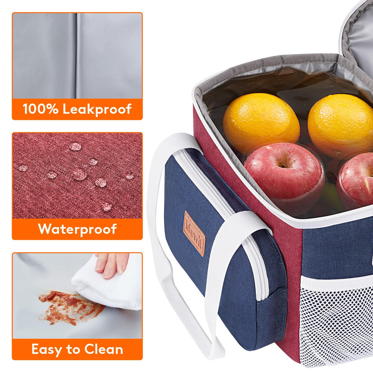 Lifewit lunch bag waterproof fabric resists spills during travel.