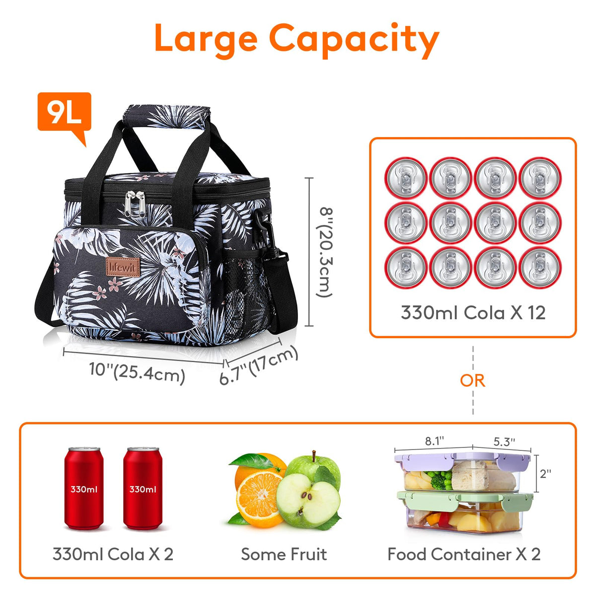 Lifewit Medium Lunch Bag waterproof fabric resists spills and messes.