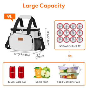 Lifewit lunch bag exterior fabric is 600D waterproof and easy to clean.