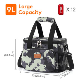 Lifewit camouflage lunch bag exterior made of waterproof Oxford fabric for durability