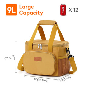 Lifewit 9L capacity shown with lunch and beverages for work or travel
