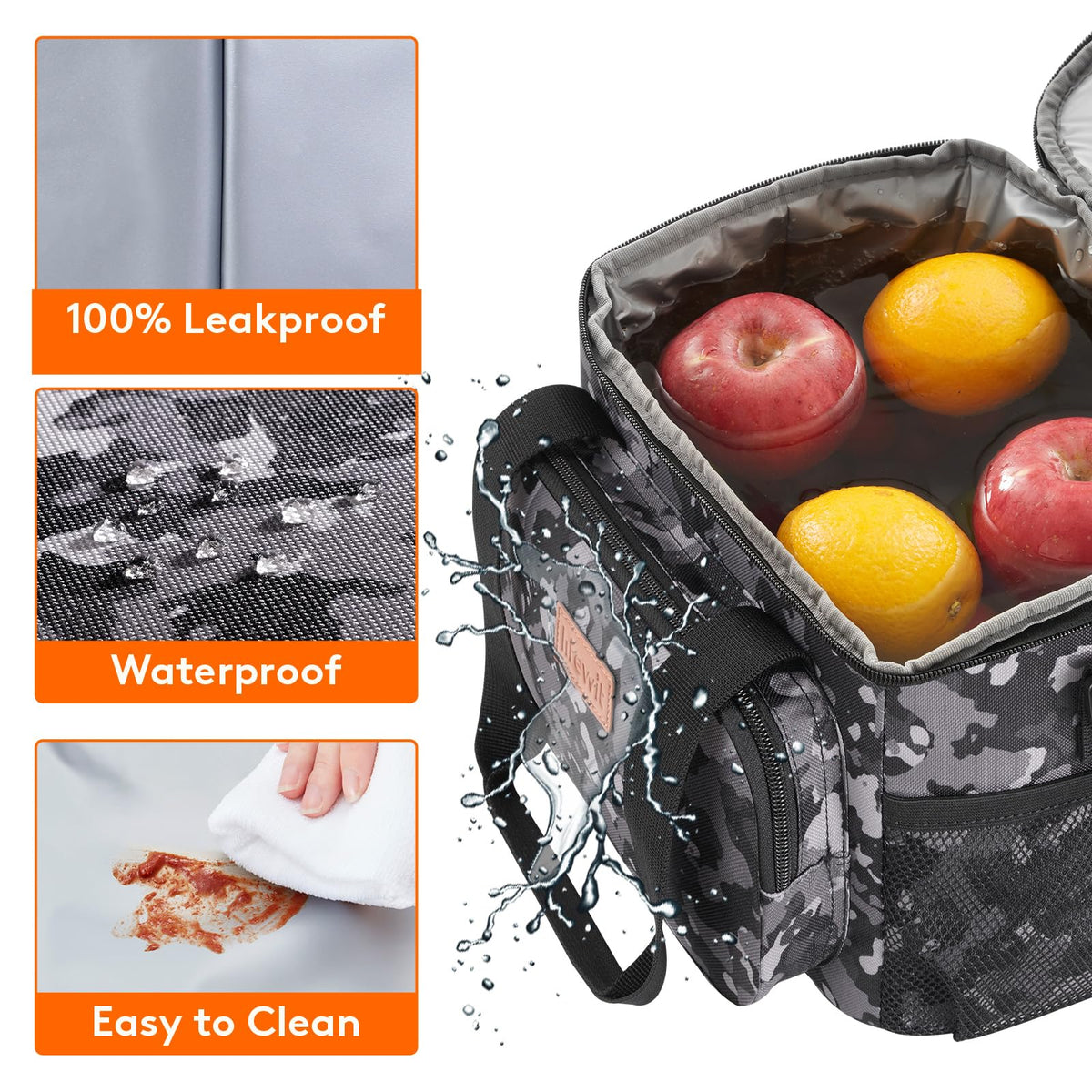 Lifewit lunch bag featuring durable 600D Oxford exterior for long-lasting use