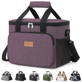 Lifewit medium insulated lunch bag in purple with a wide opening for easy packing
