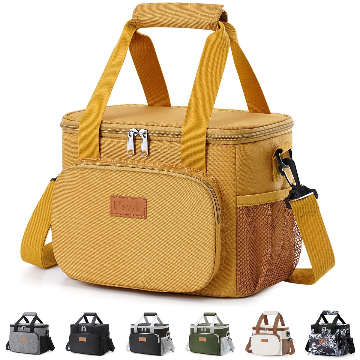 Lifewit lunch bag lid open for easy filling and access