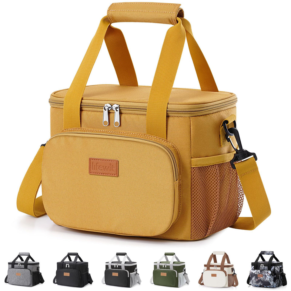 Lifewit lunch bag lid open for easy filling and access