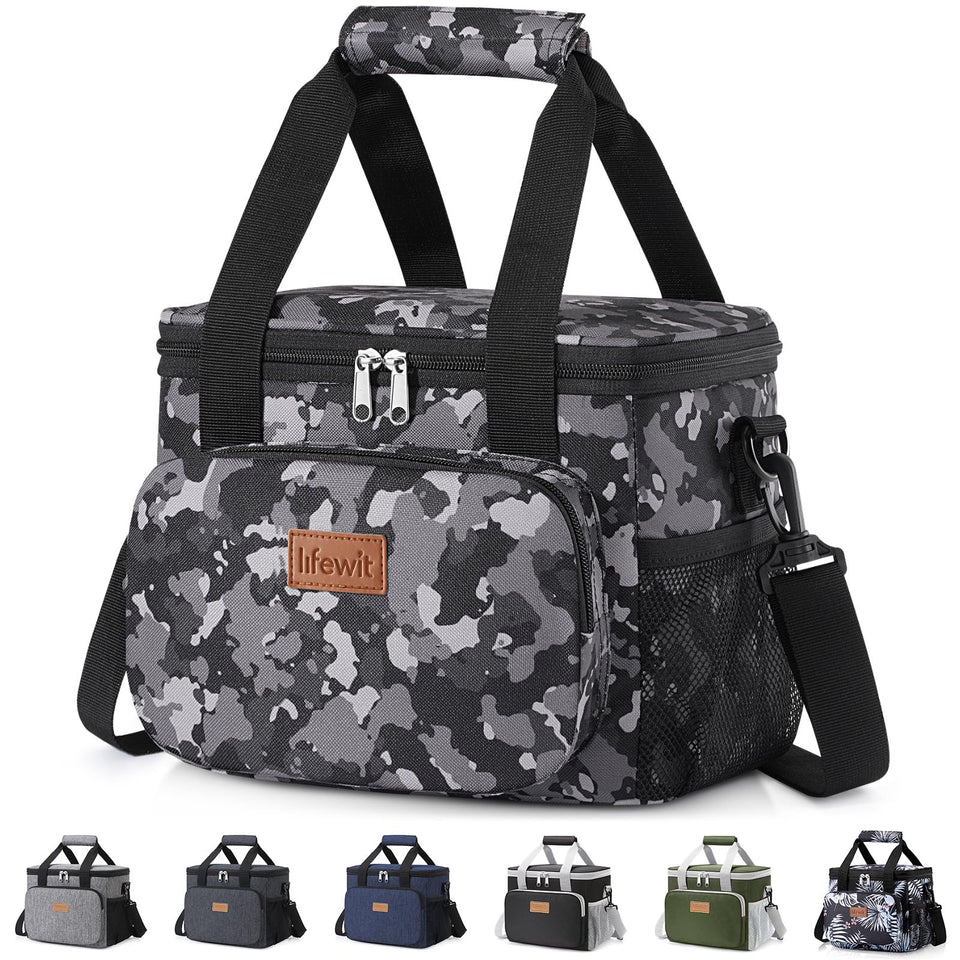 Lifewit medium lunch bag with lid open for easy packing on the go
